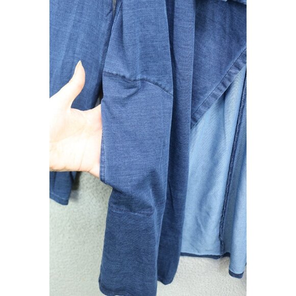 Pure Jill Indigo Long Sleeve Open Front Cardigan-XS-Pockets-Classic-BOHO - Picture 3 of 16